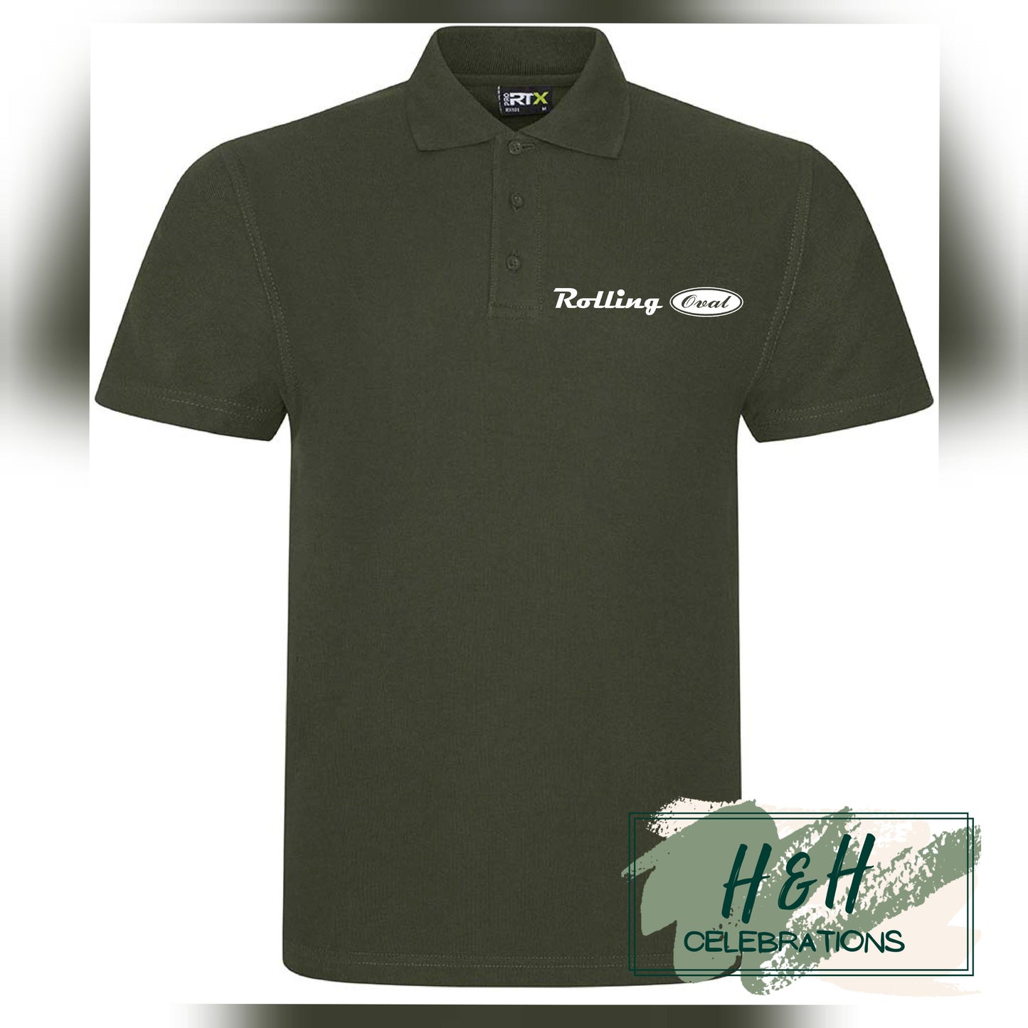 Rolling Oval Polo Shirt For Adults - Khaki