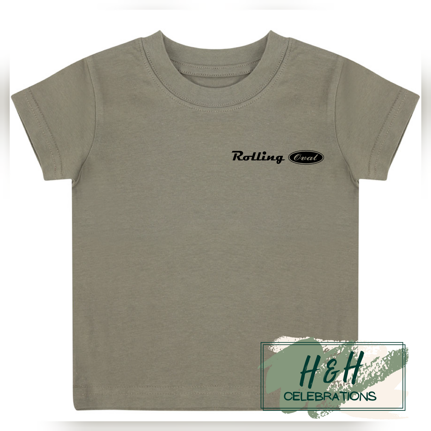 Rolling Oval T-Shirt For Babies - Khaki