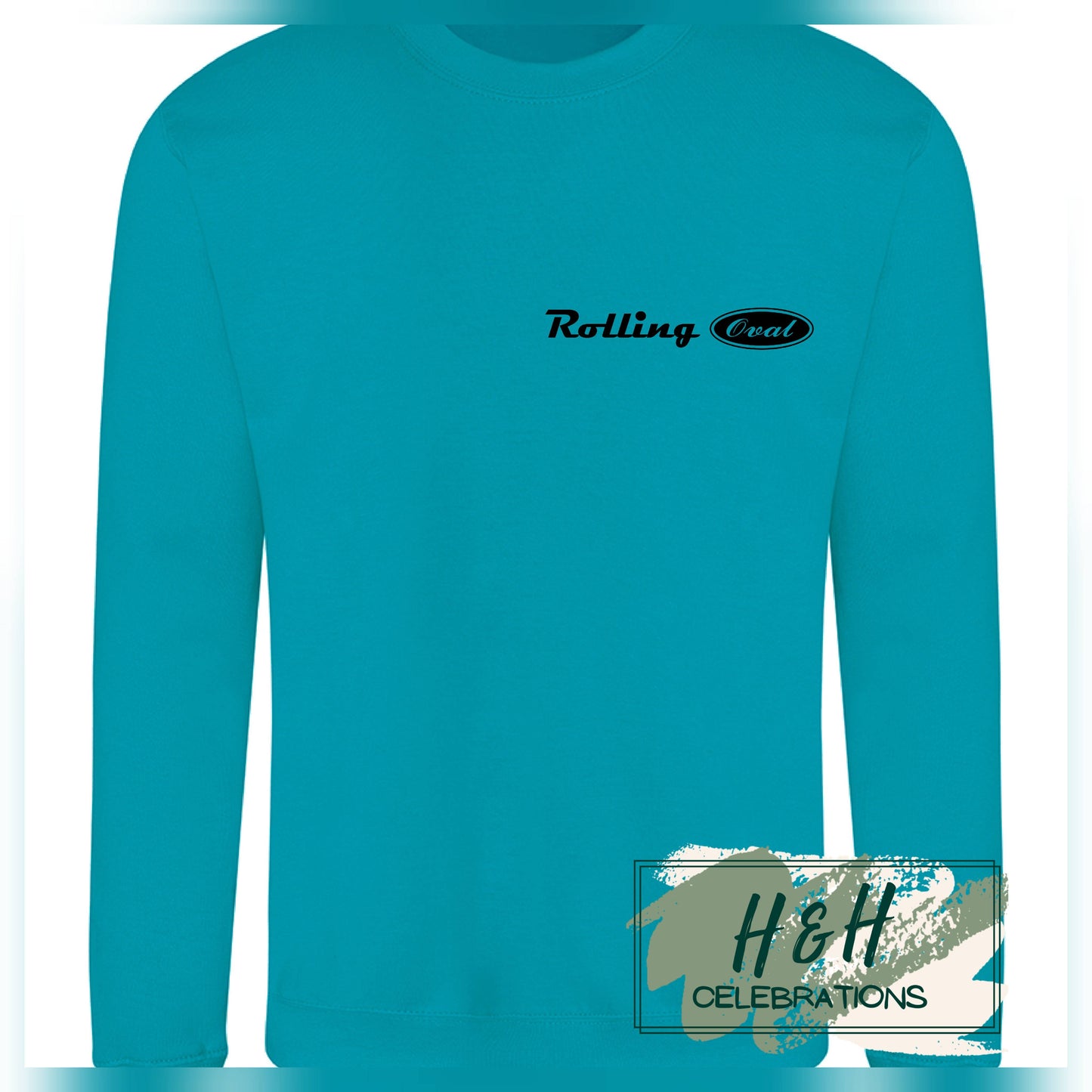 Rolling Oval Sweatshirt For Adults - Lagoon Blue
