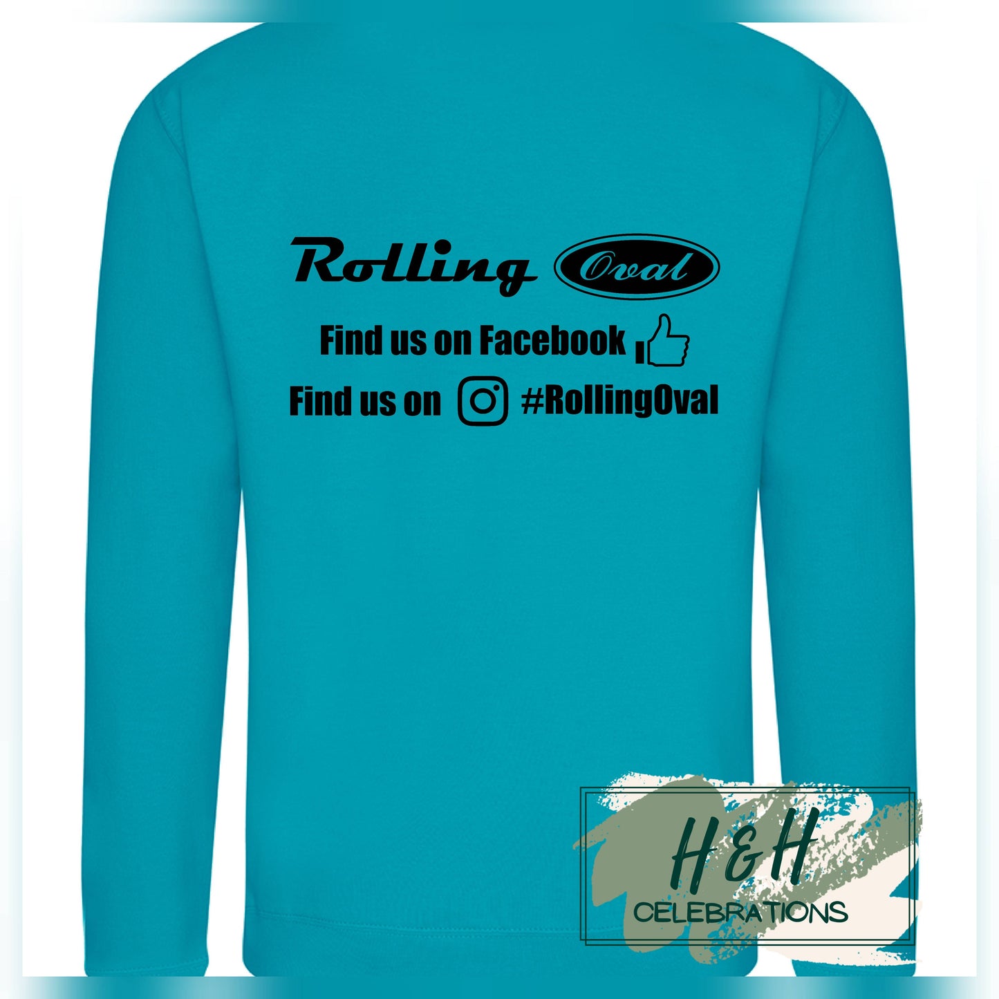 Rolling Oval Sweatshirt For Adults - Lagoon Blue