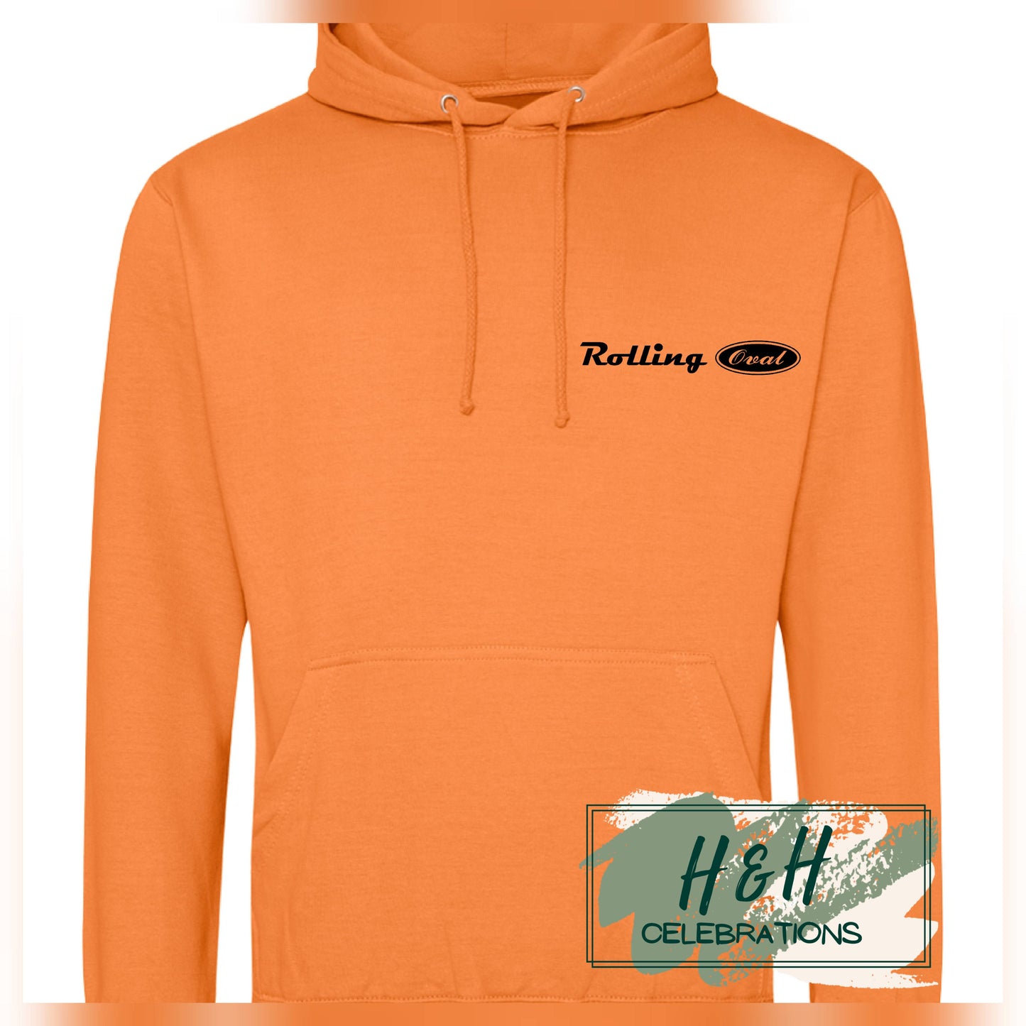 Rolling Oval Hoodie For Adults - Light Orange