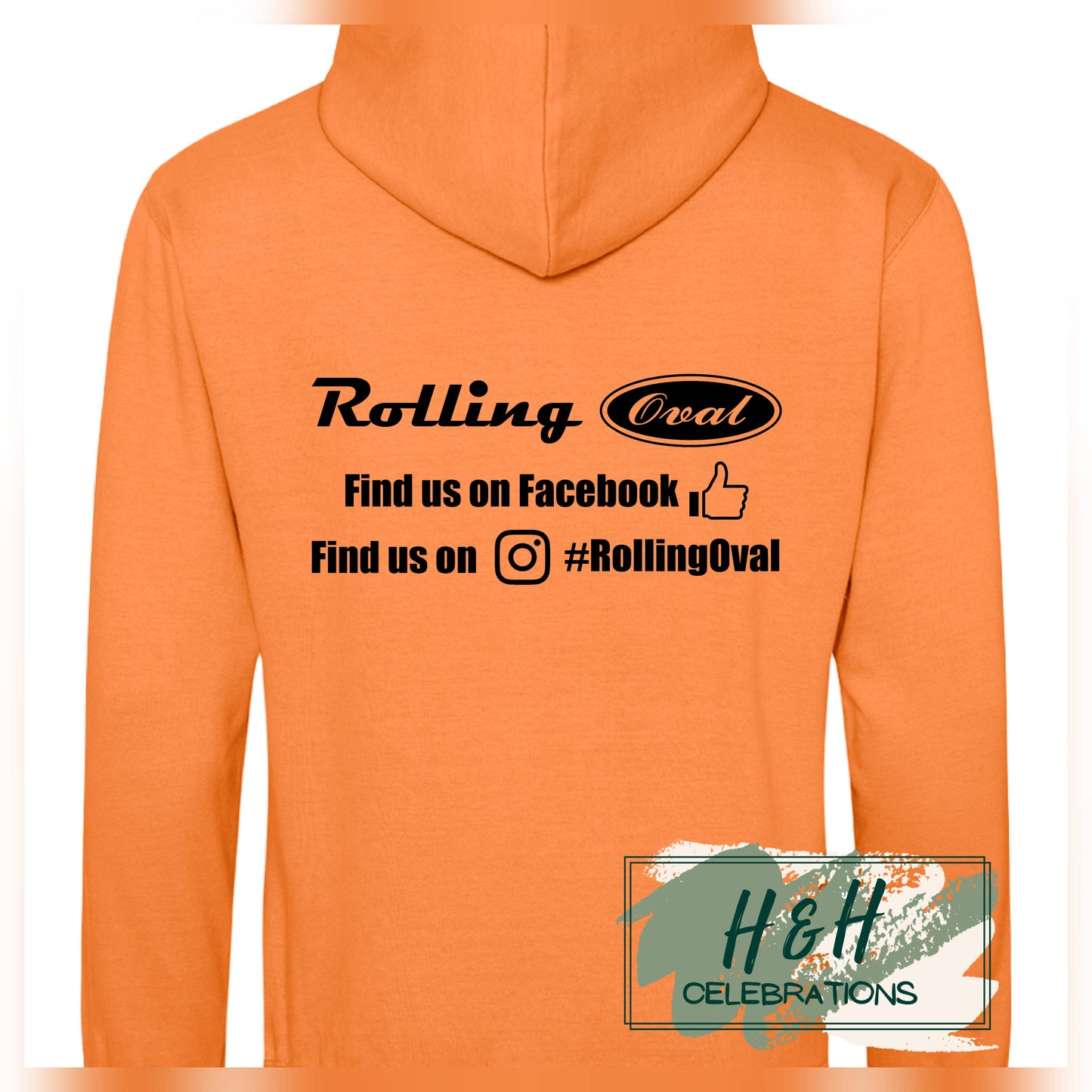 Rolling Oval Hoodie For Adults - Light Orange