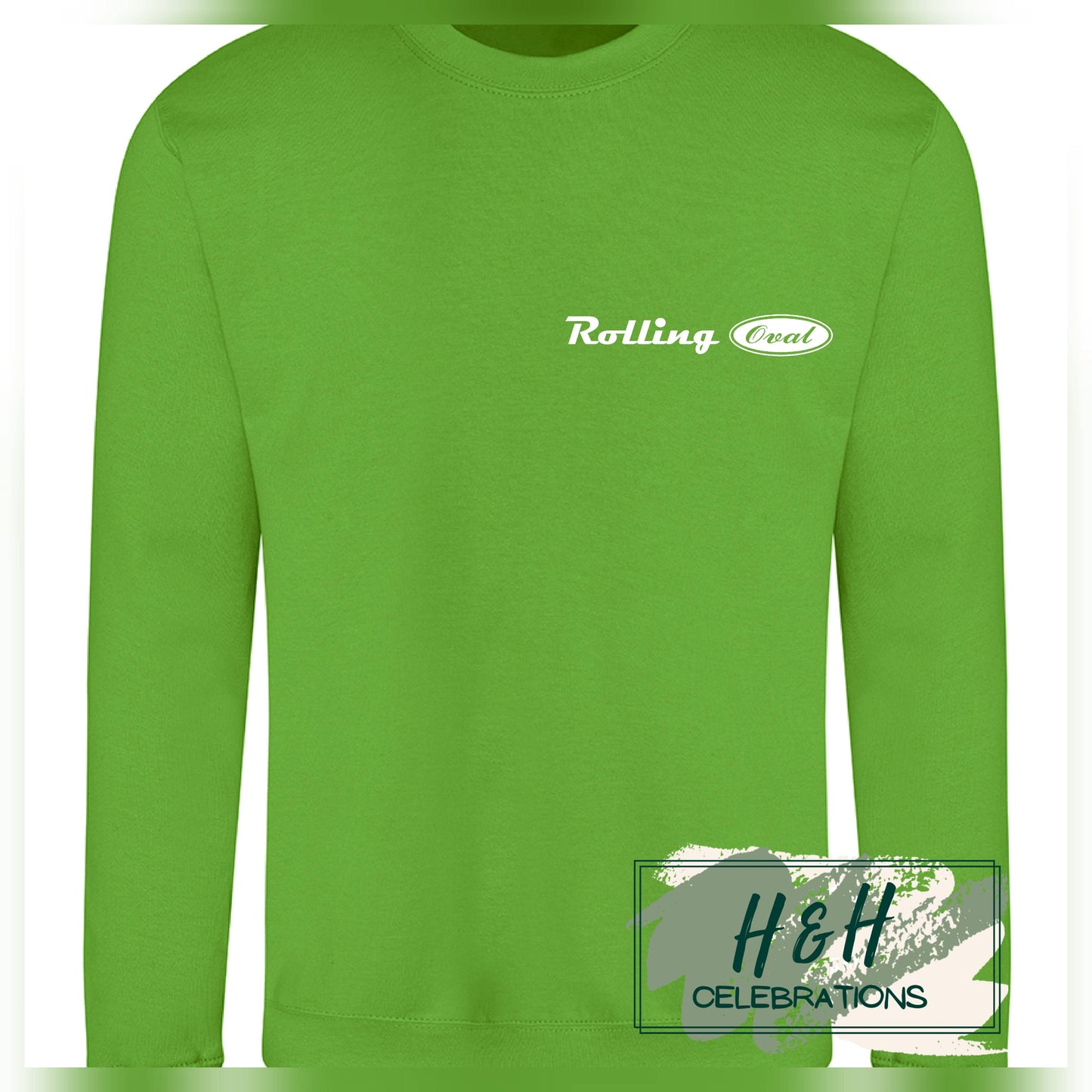 Rolling Oval Sweatshirt For Adults - Lime Green