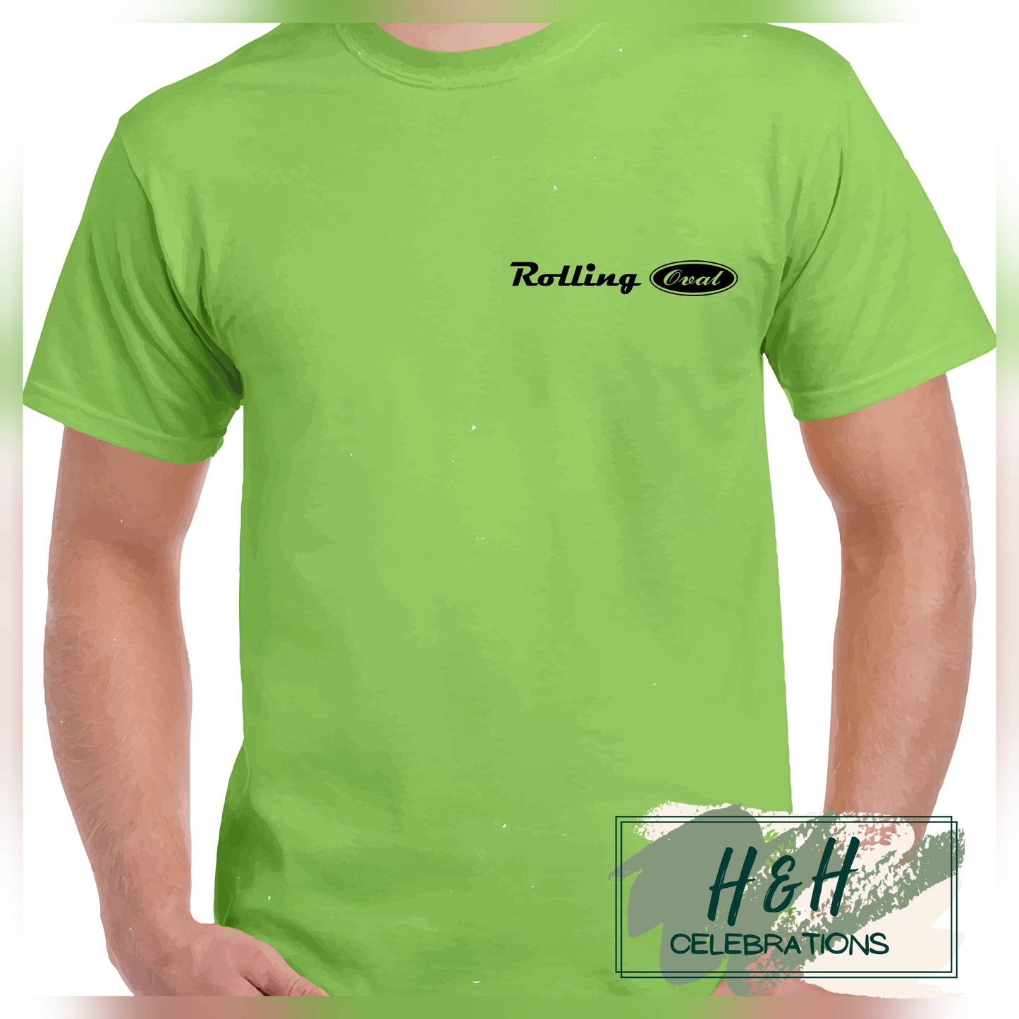 Rolling Oval T-Shirt For Kids - Lime Green