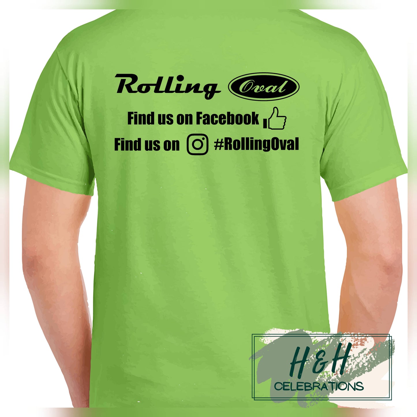 Rolling Oval T-Shirt For Kids - Lime Green