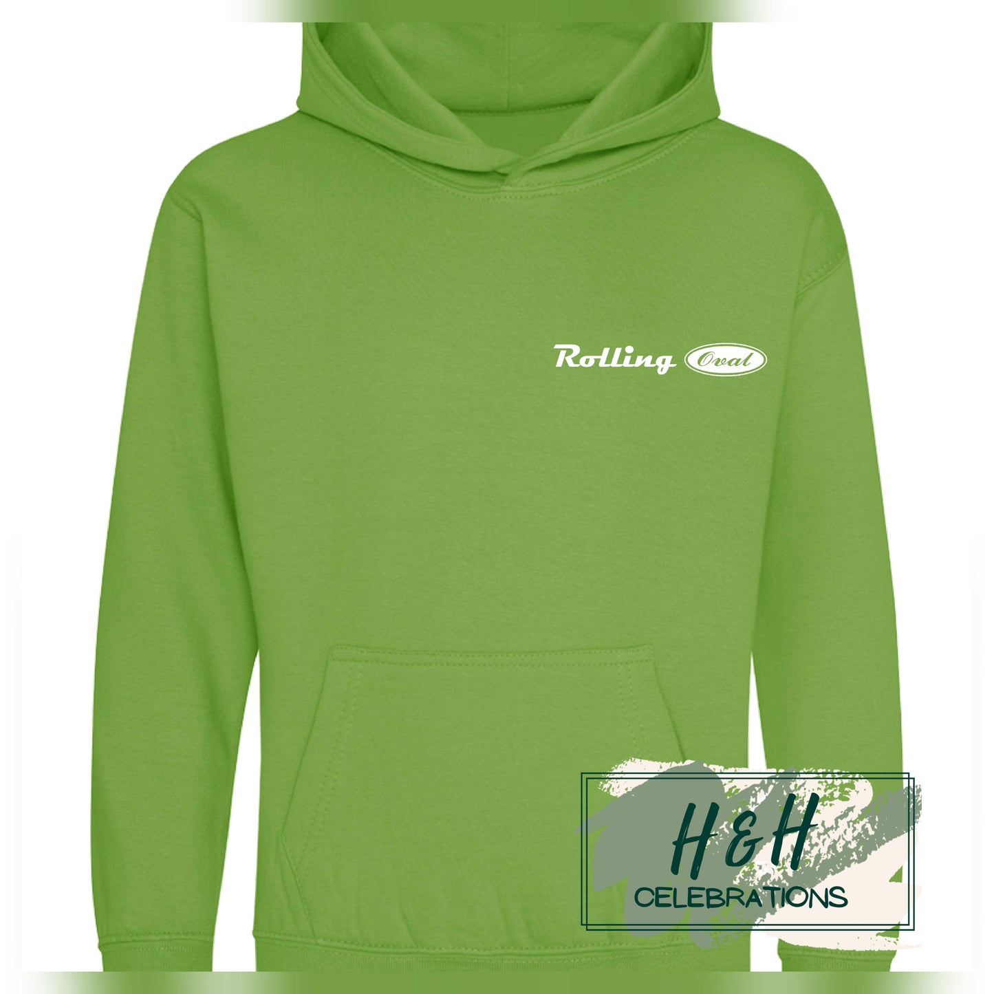 Rolling Oval Hoodie For Kids - Lime Green
