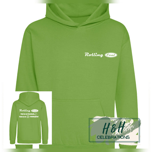 Rolling Oval Hoodie For Kids - Lime Green