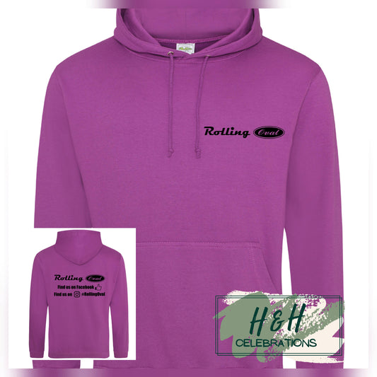 Rolling Oval Hoodie For Adults - Magenta Magic