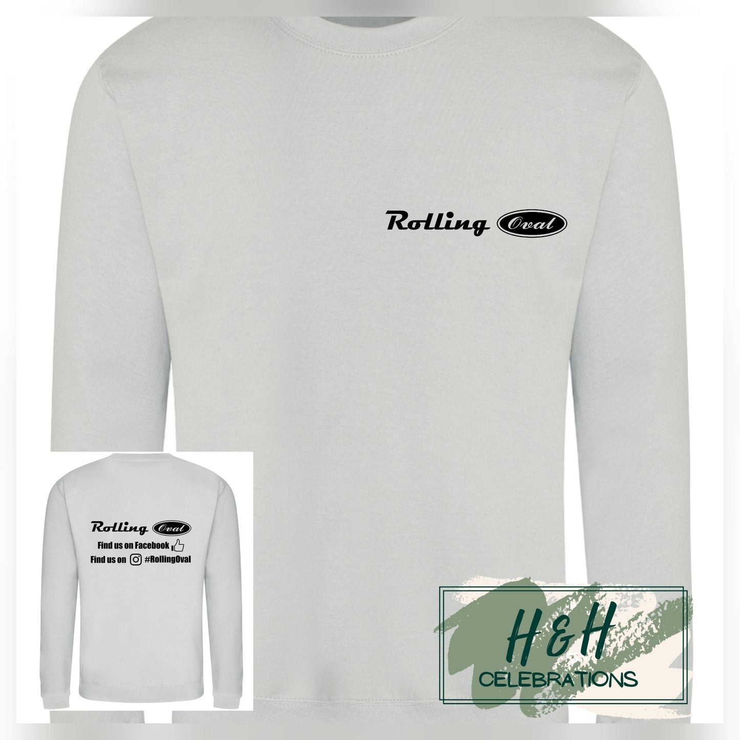 Rolling Oval Sweatshirt For Adults - Moondust Grey