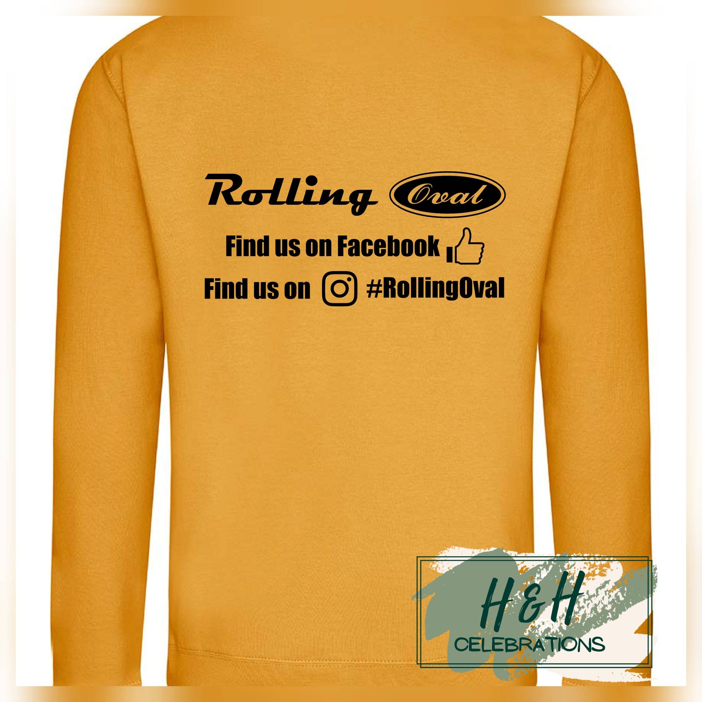 Rolling Oval Sweatshirt For Adults - Mustard