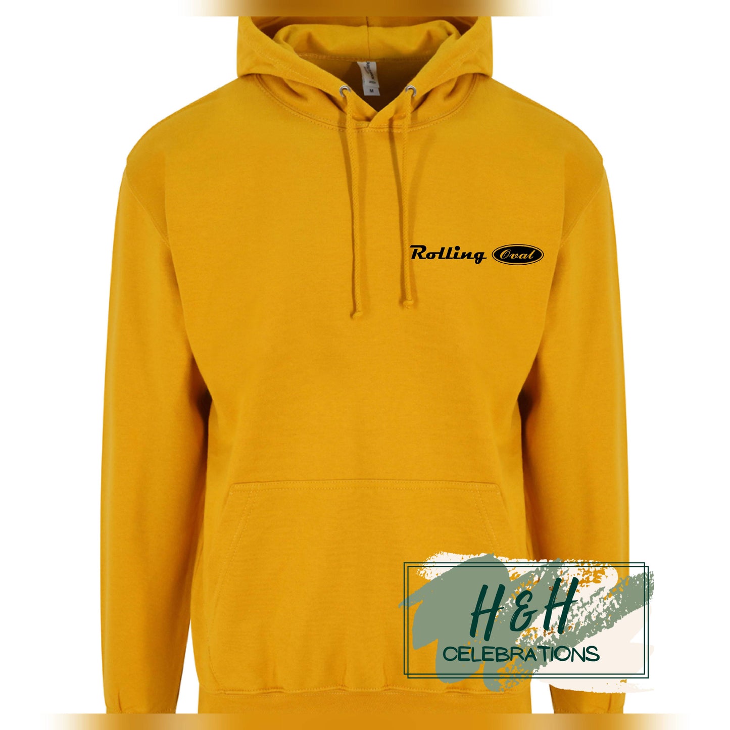 Rolling Oval Hoodie For Adults - Mustard