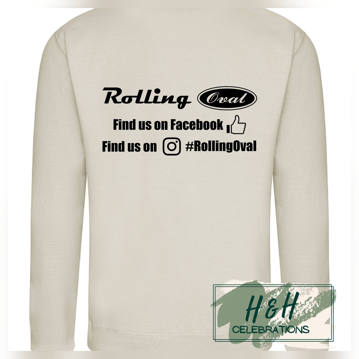 Rolling Oval Sweatshirt For Adults - Natural Stone