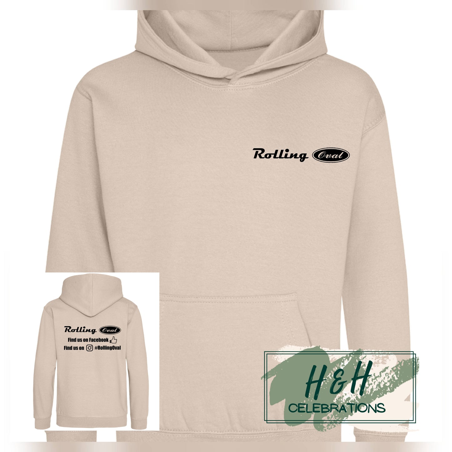 Rolling Oval Hoodie For Kids - Natural Stone