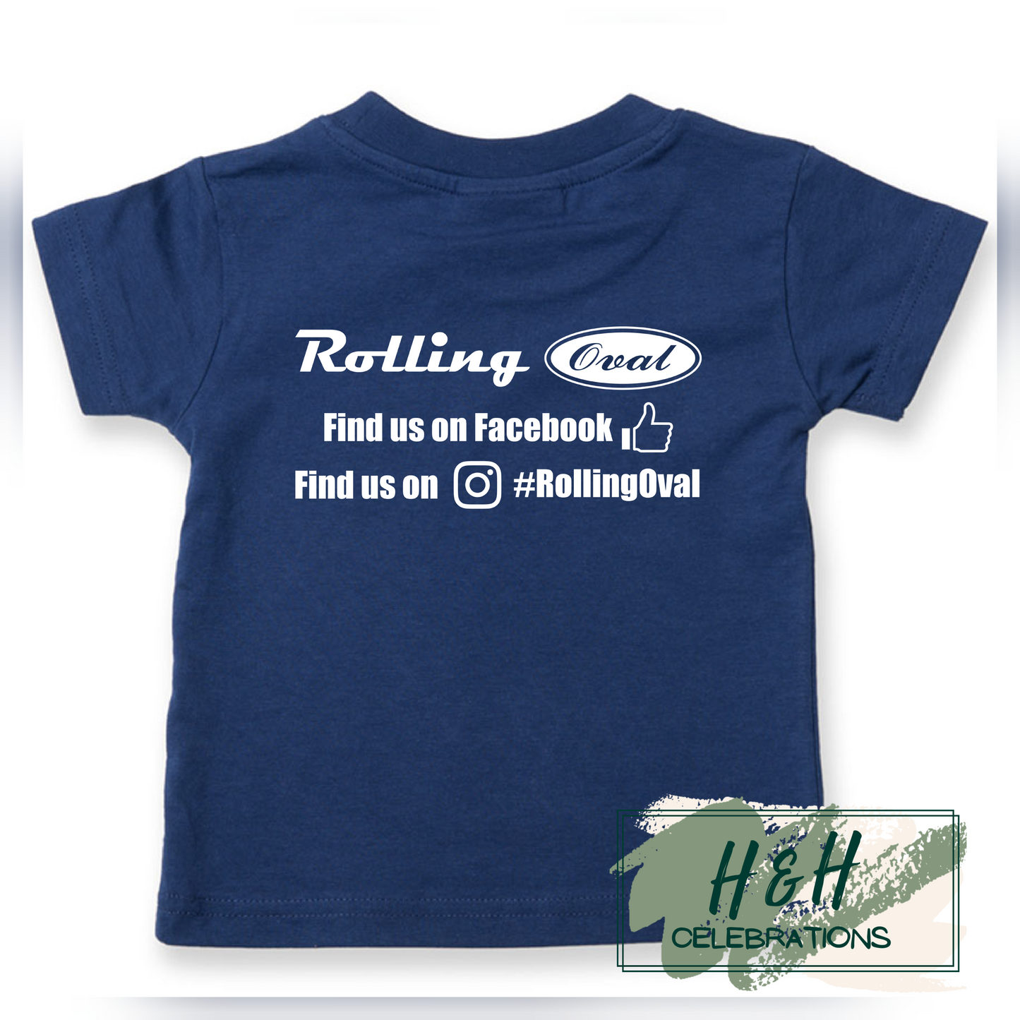 Rolling Oval T-Shirt For Babies - Navy