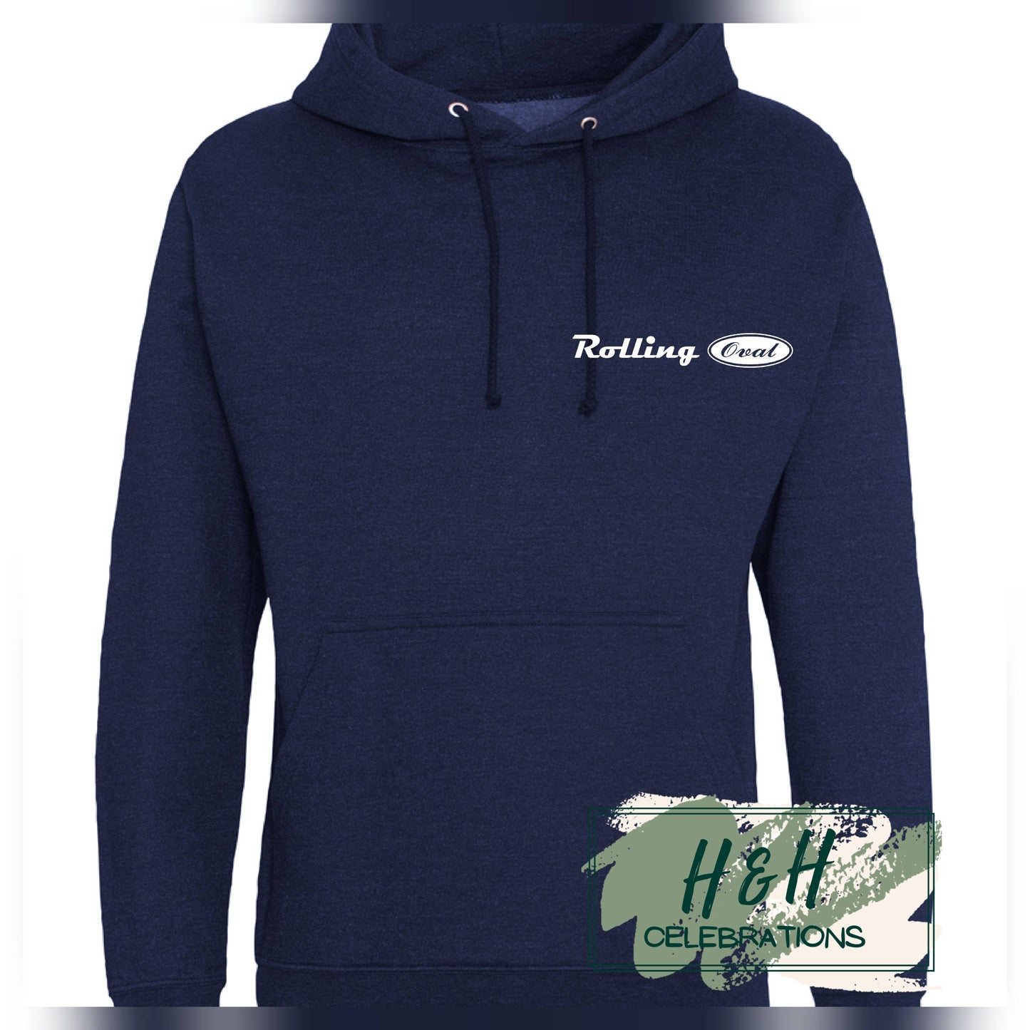 Rolling Oval Hoodie For Adults - Navy Smoke
