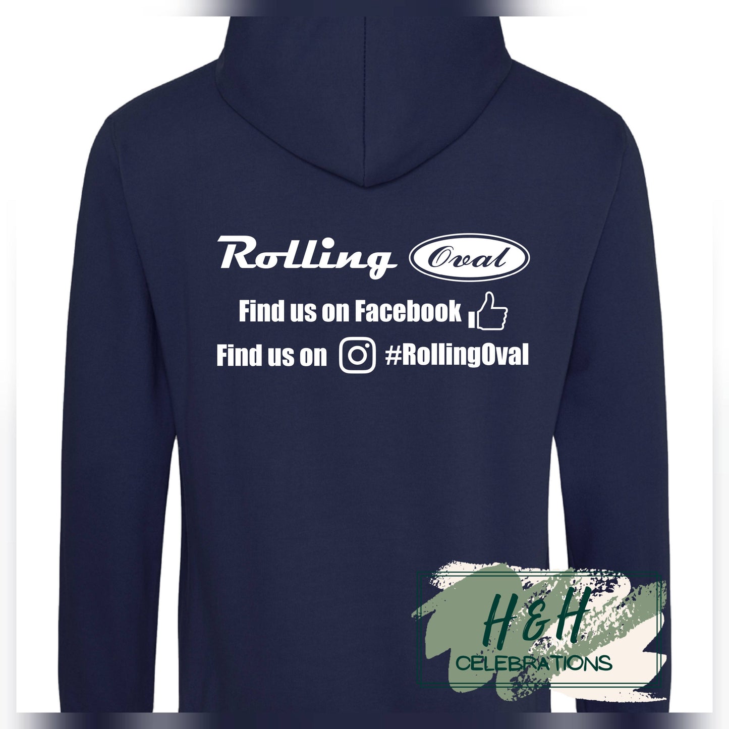Rolling Oval Hoodie For Adults - Navy Smoke