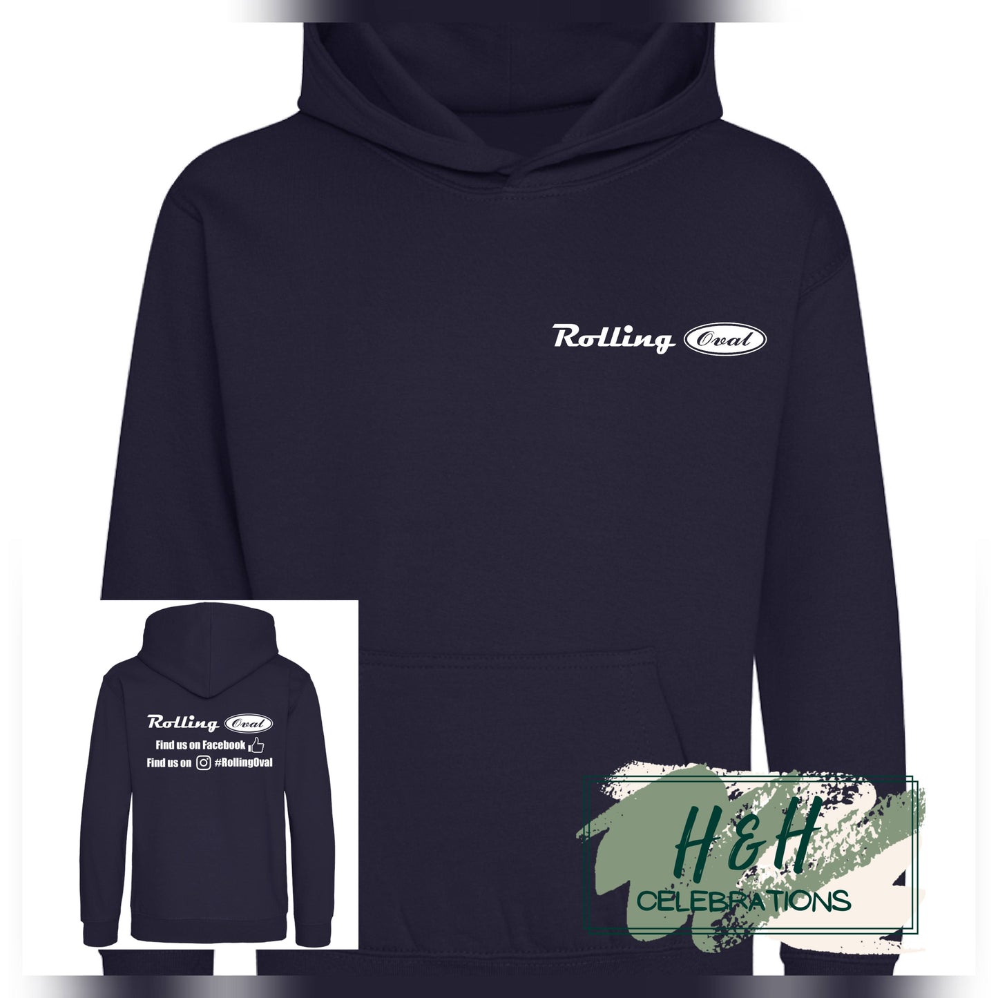 Rolling Oval Hoodie For Kids - New French Navy