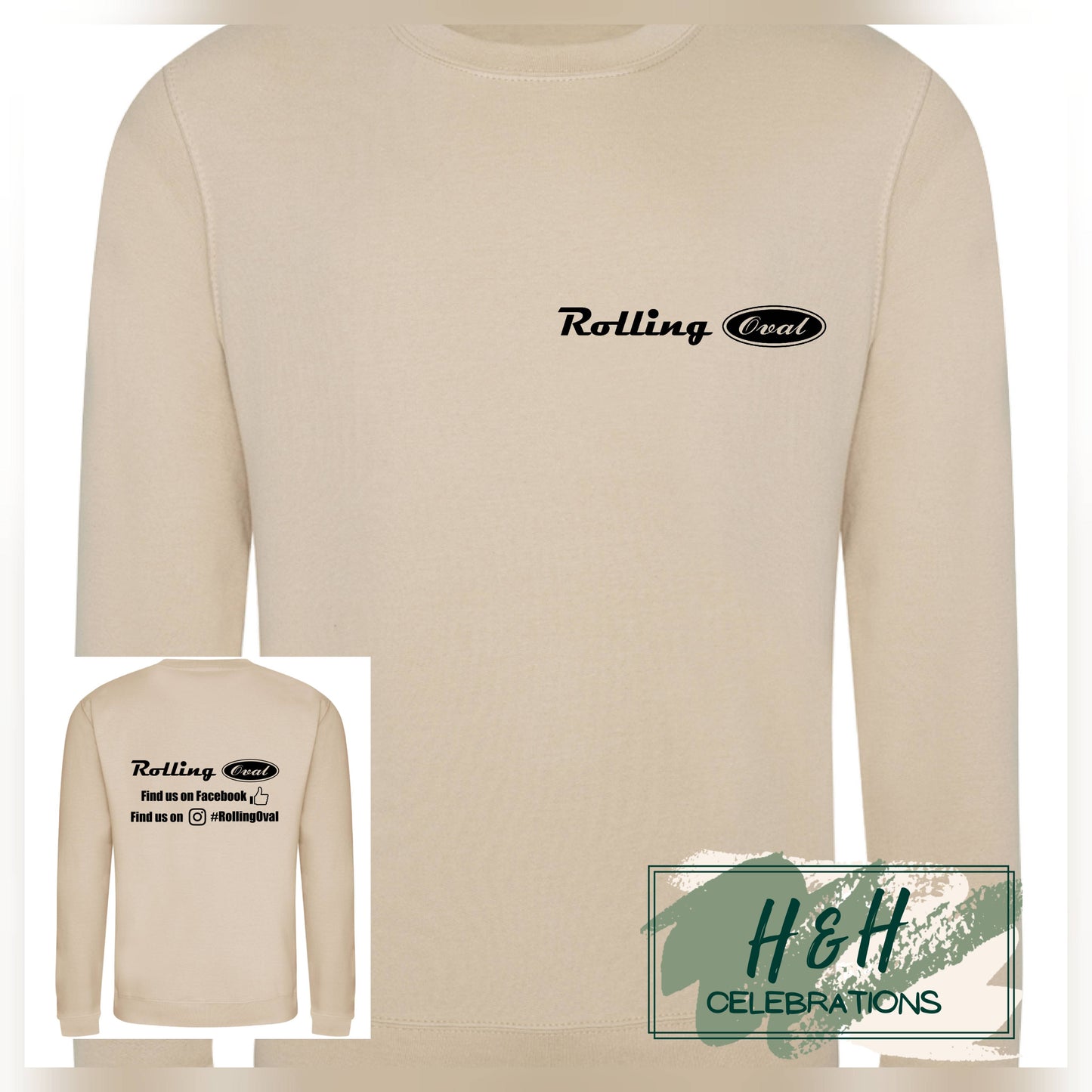 Rolling Oval Sweatshirt For Adults - Nude