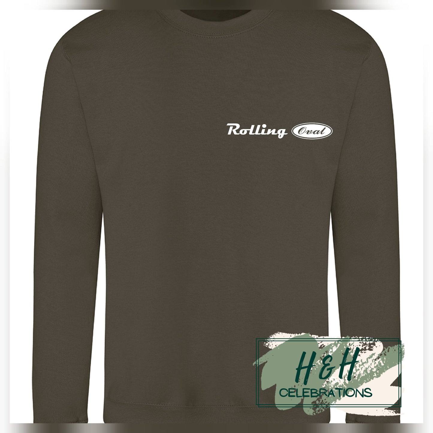 Rolling Oval Sweatshirt For Adults - Olive Green
