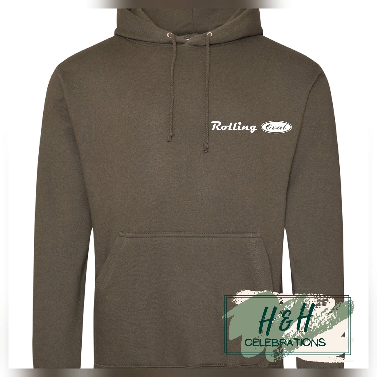 Rolling Oval Hoodie For Adults - Olive Green