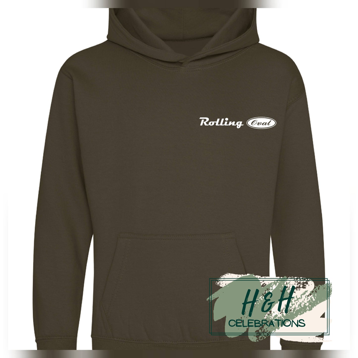 Rolling Oval Hoodie For Kids - Olive Green