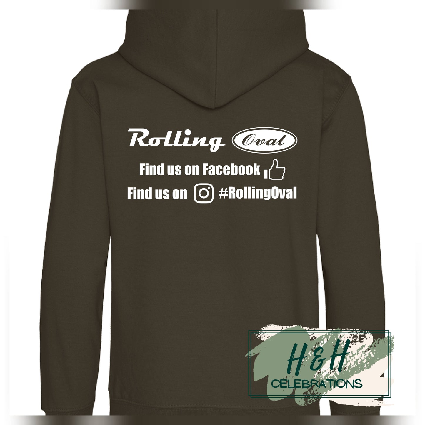 Rolling Oval Hoodie For Kids - Olive Green