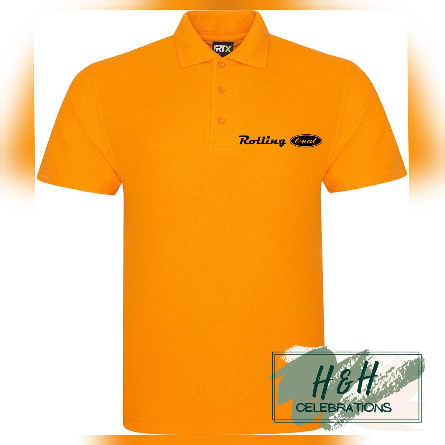 Rolling Oval Polo Shirt For Adults - Orange