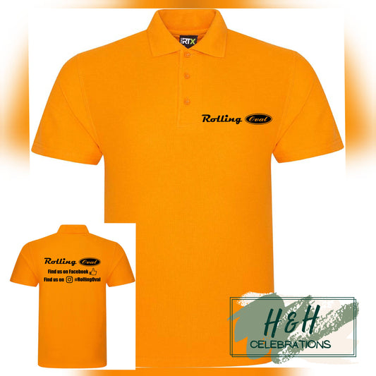 Rolling Oval Polo Shirt For Adults - Orange