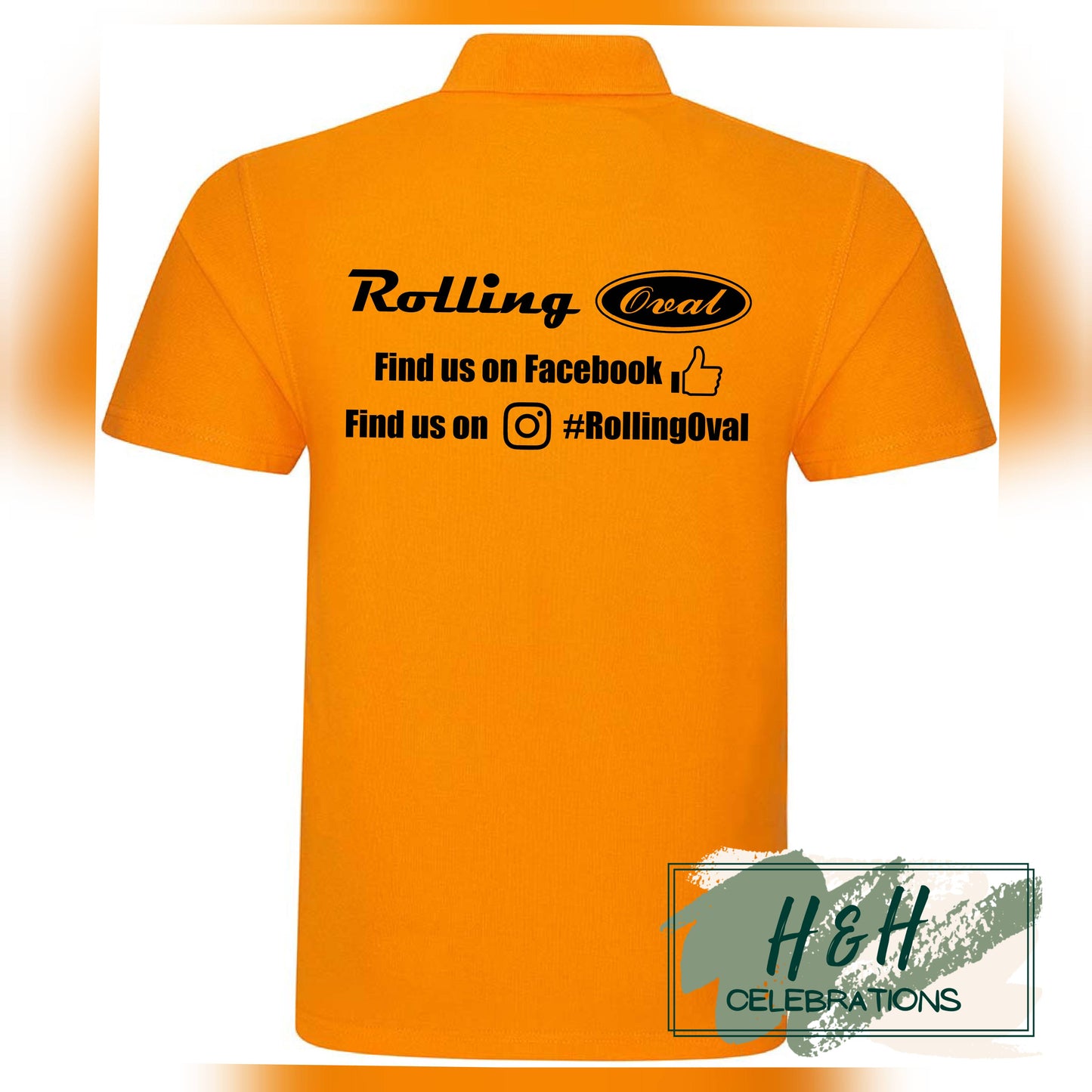 Rolling Oval Polo Shirt For Adults - Orange