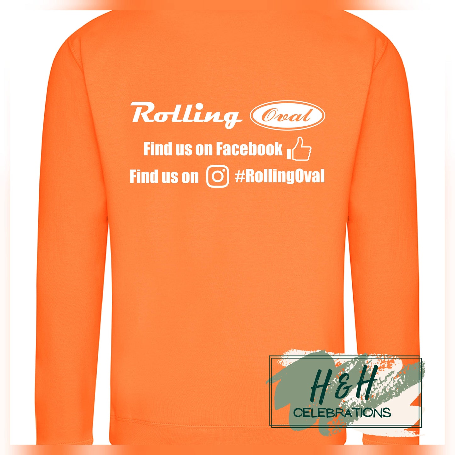Rolling Oval Sweatshirt For Adults - Orange Crush
