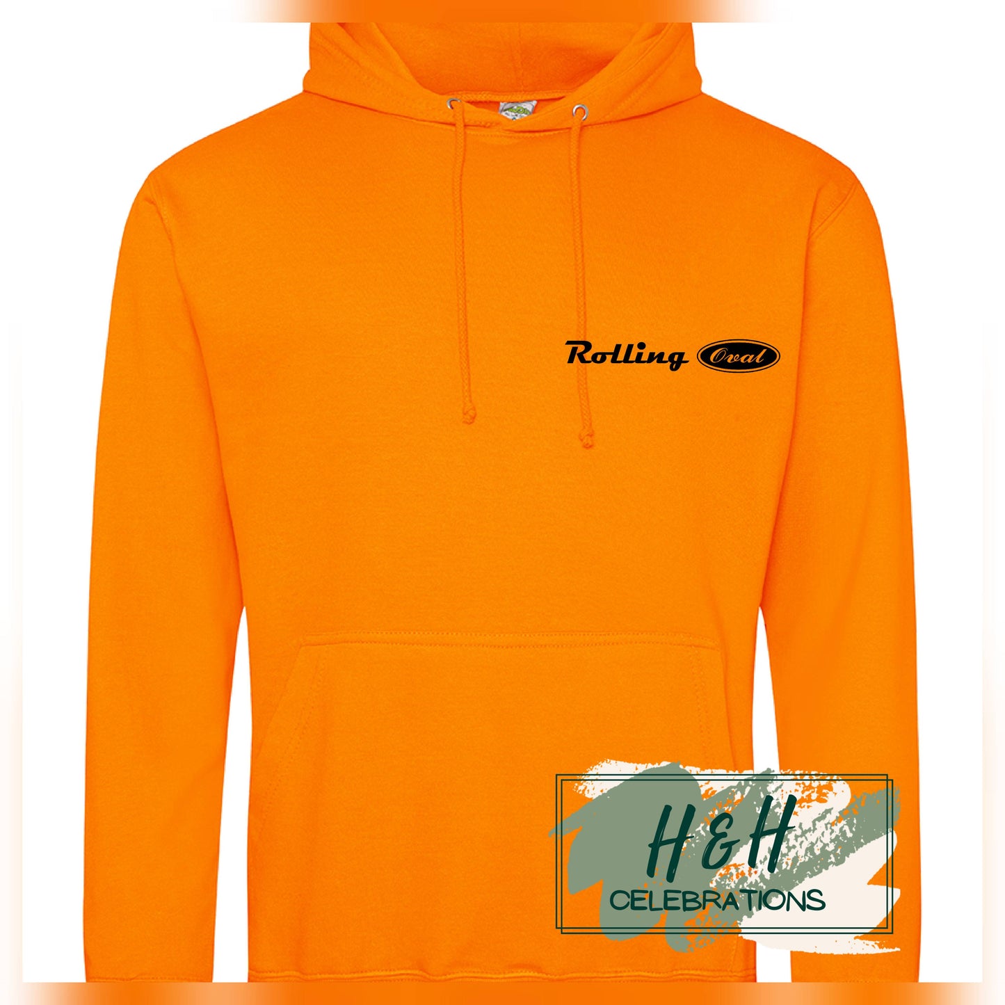 Rolling Oval Hoodie For Adults - Orange Crush