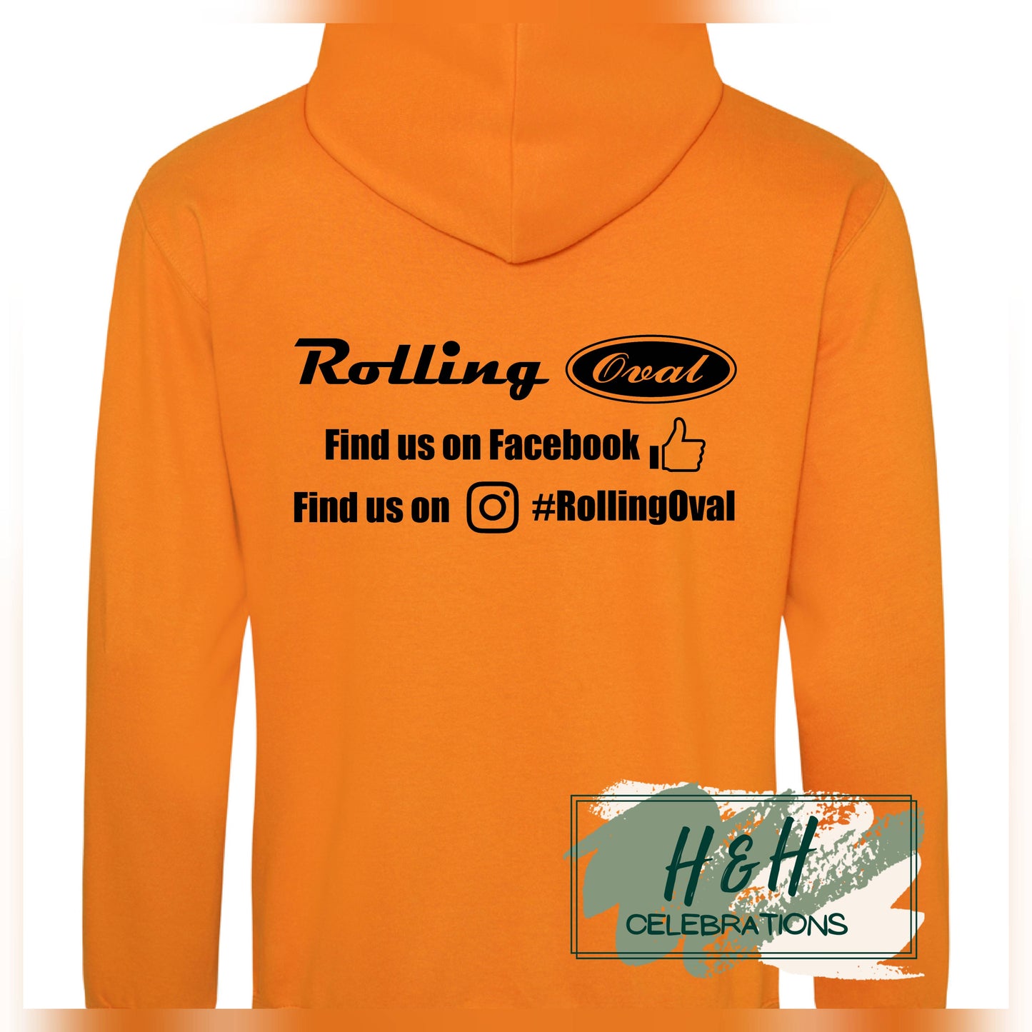 Rolling Oval Hoodie For Adults - Orange Crush