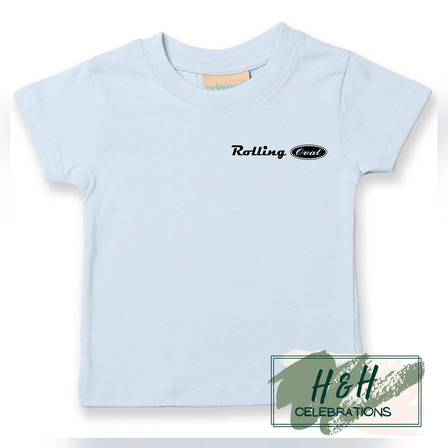 Rolling Oval T-Shirt For Babies - Pale Blue