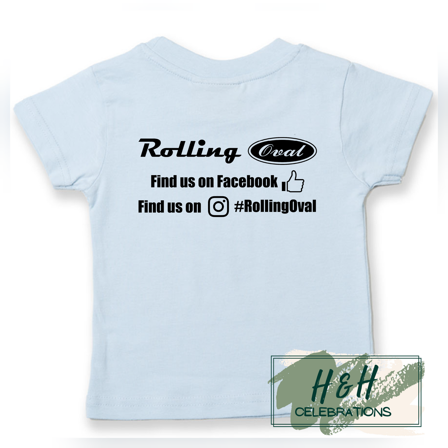 Rolling Oval T-Shirt For Babies - Pale Blue