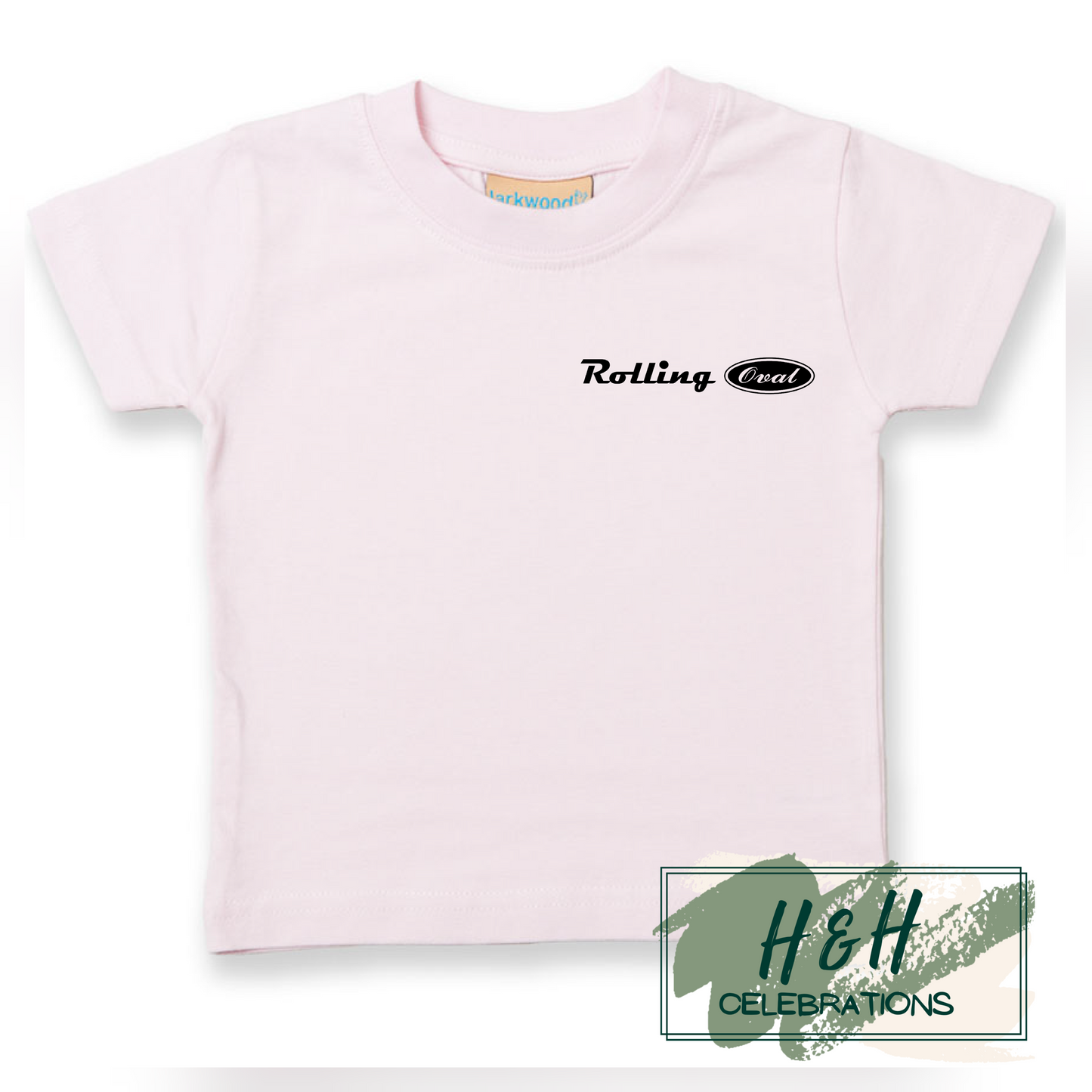 Rolling Oval T-Shirt For Babies - Pale Pink