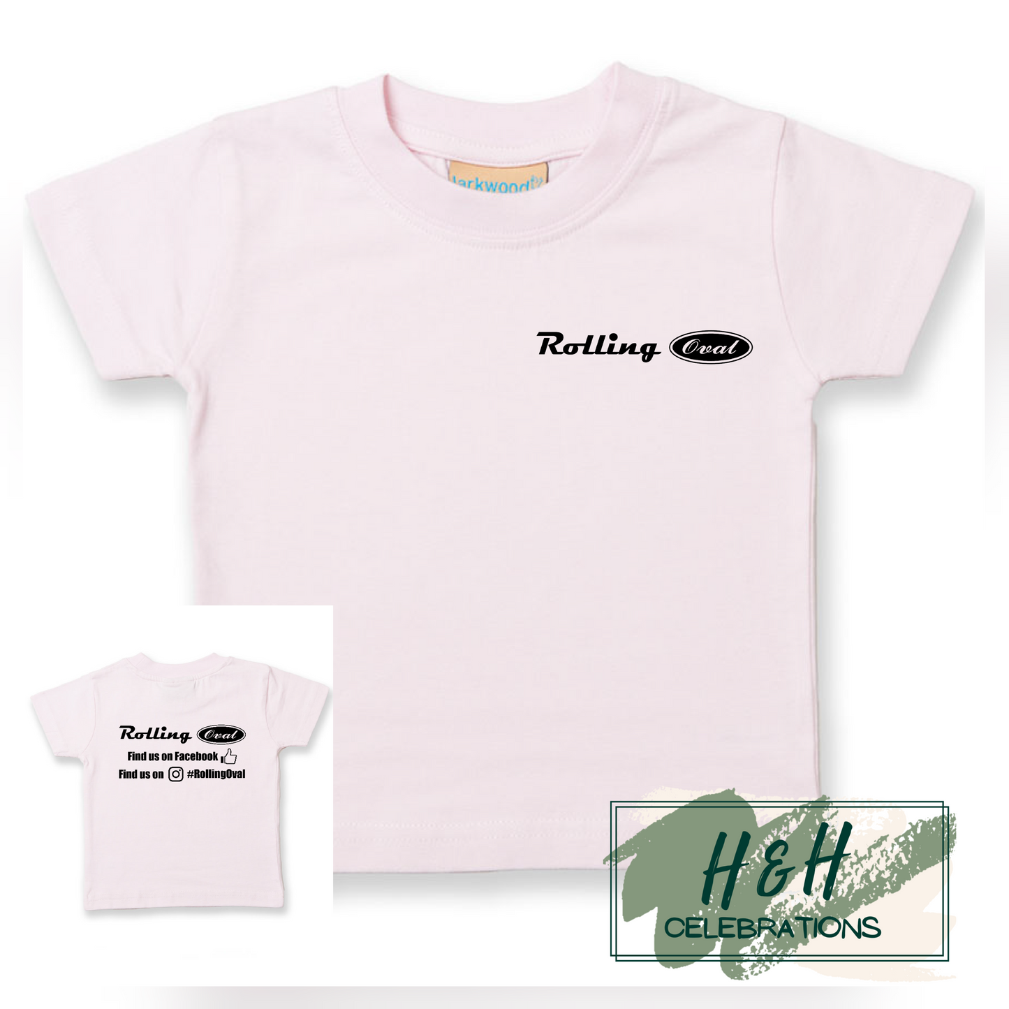 Rolling Oval T-Shirt For Babies - Pale Pink