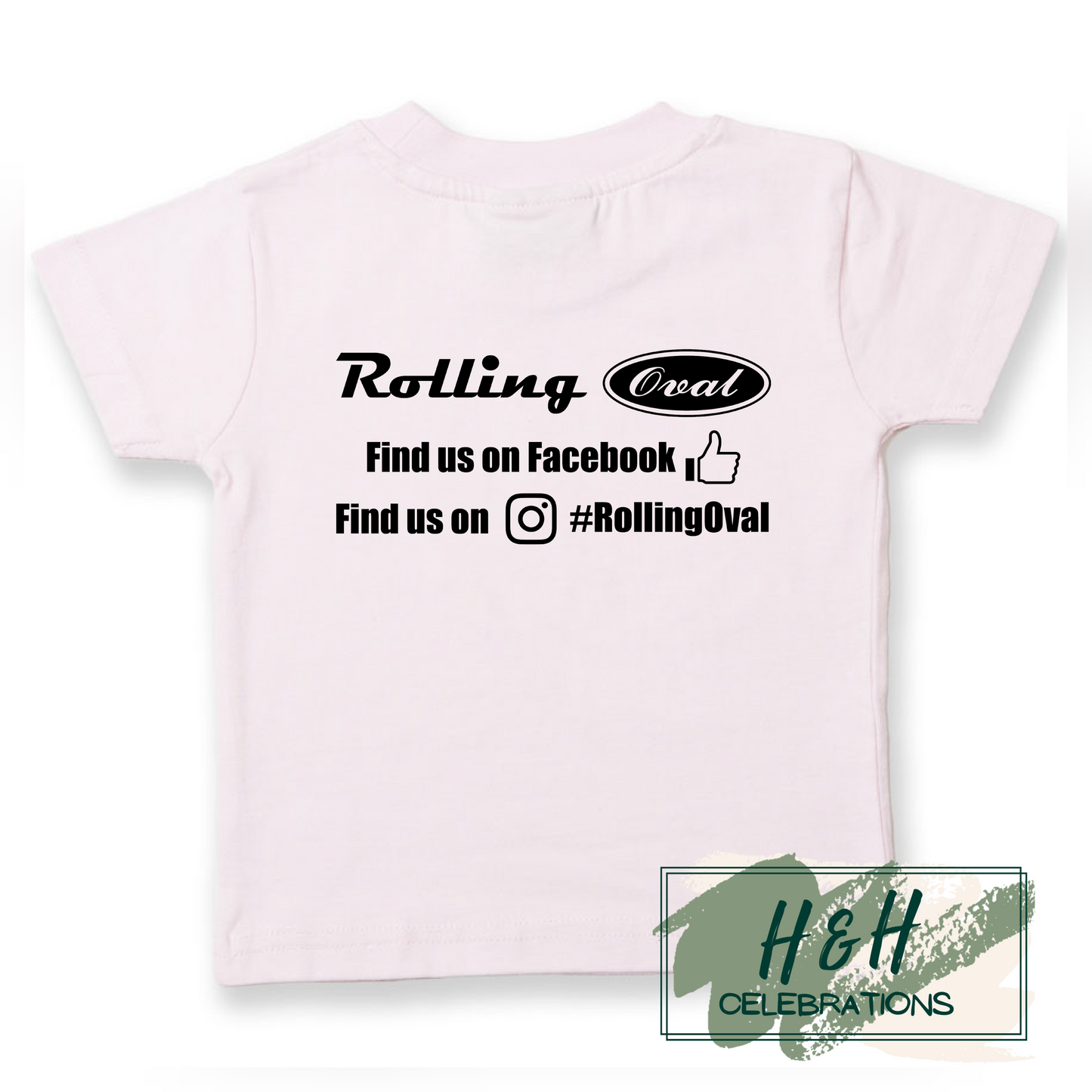Rolling Oval T-Shirt For Babies - Pale Pink