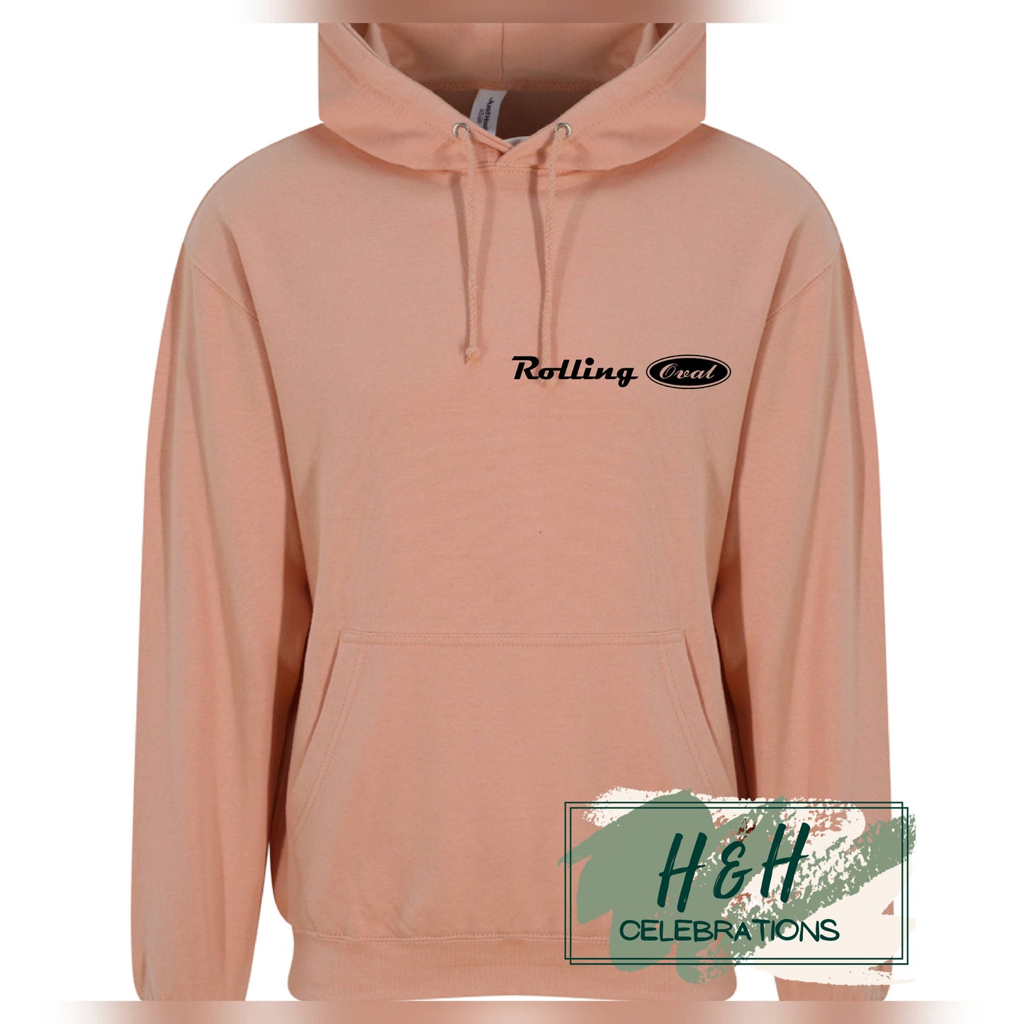 Rolling Oval Hoodie For Adults - Peach Perfect