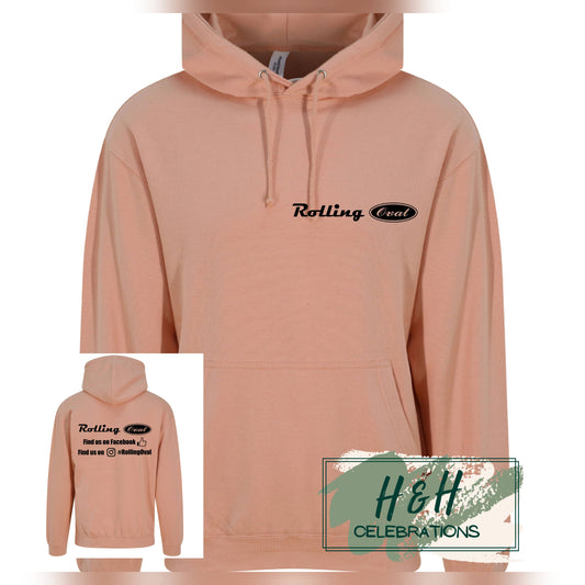 Rolling Oval Hoodie For Adults - Peach Perfect