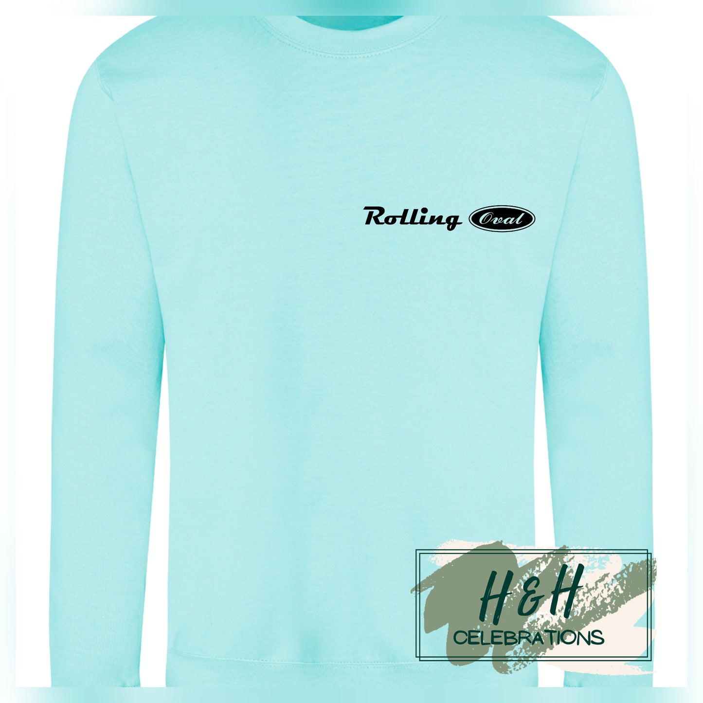 Rolling Oval Sweatshirt For Adults - Peppermint