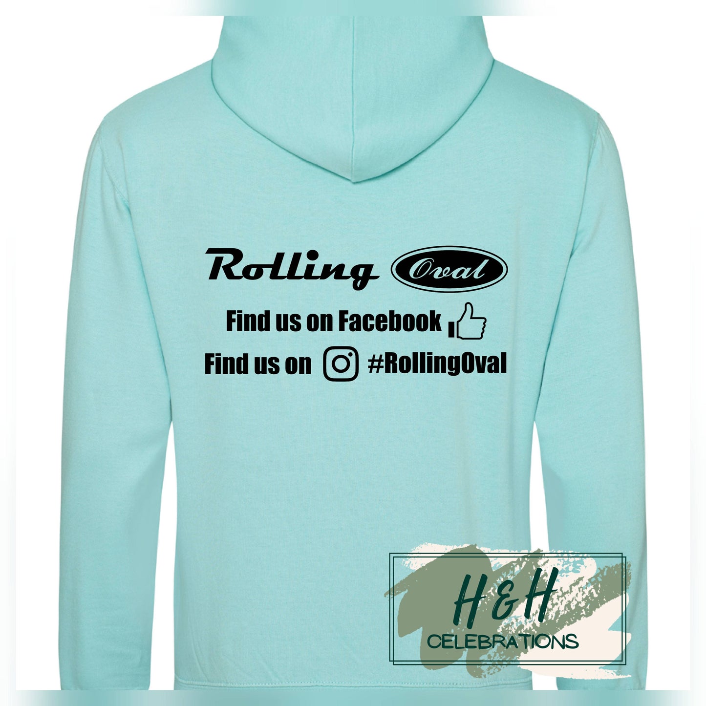 Rolling Oval Hoodie For Adults - Peppermint