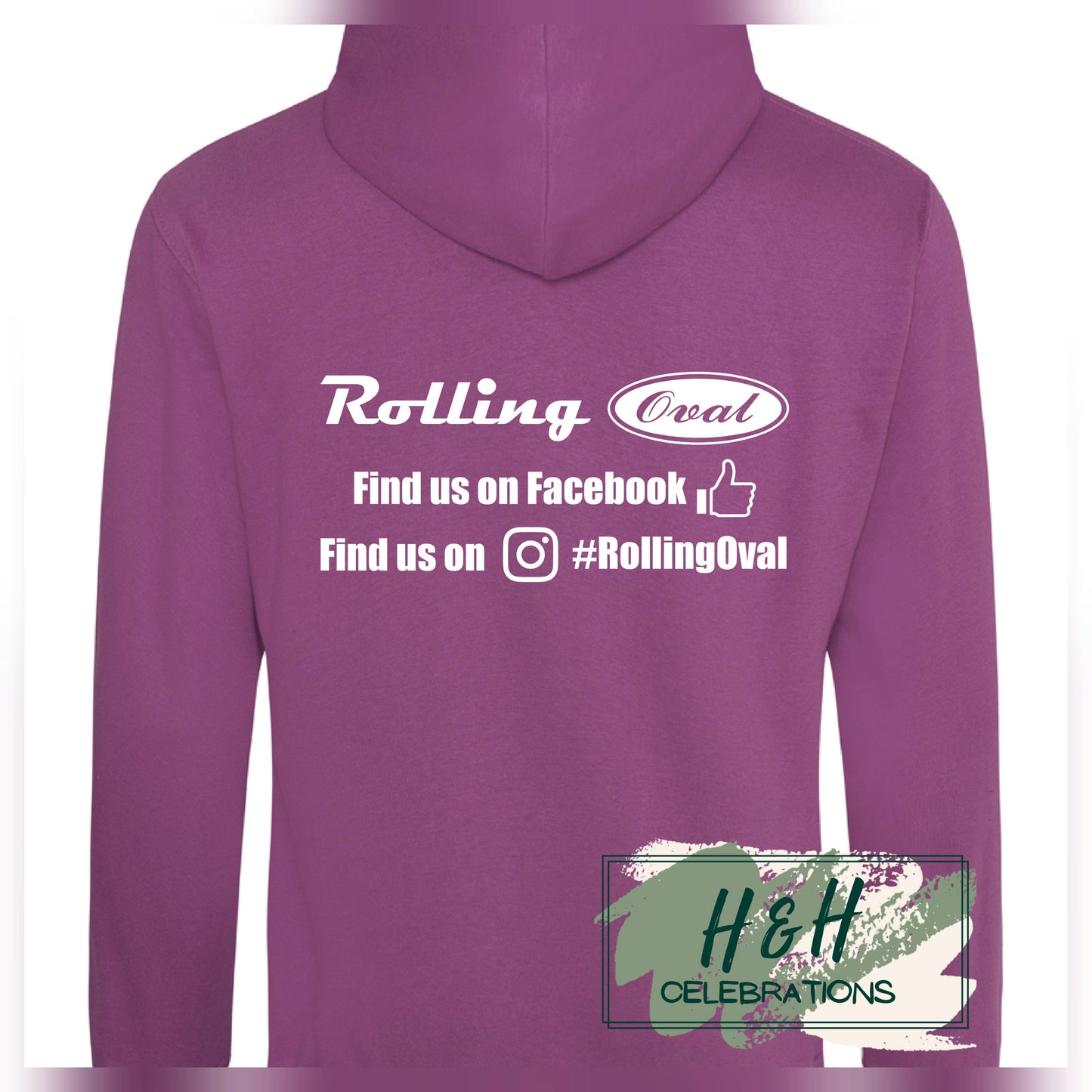 Rolling Oval Hoodie For Adults - Pinky Purple