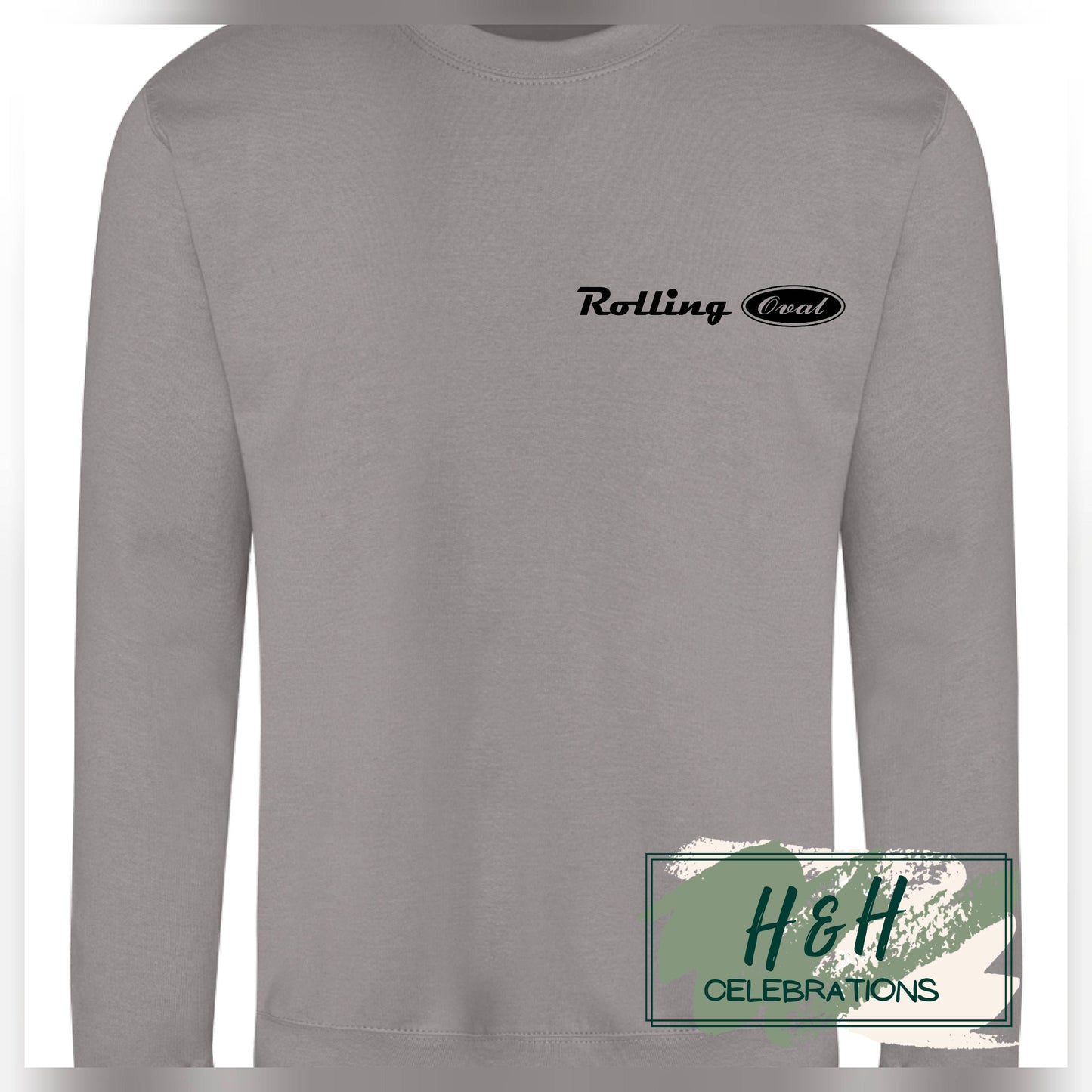 Rolling Oval Sweatshirt For Adults - Platinum Grey