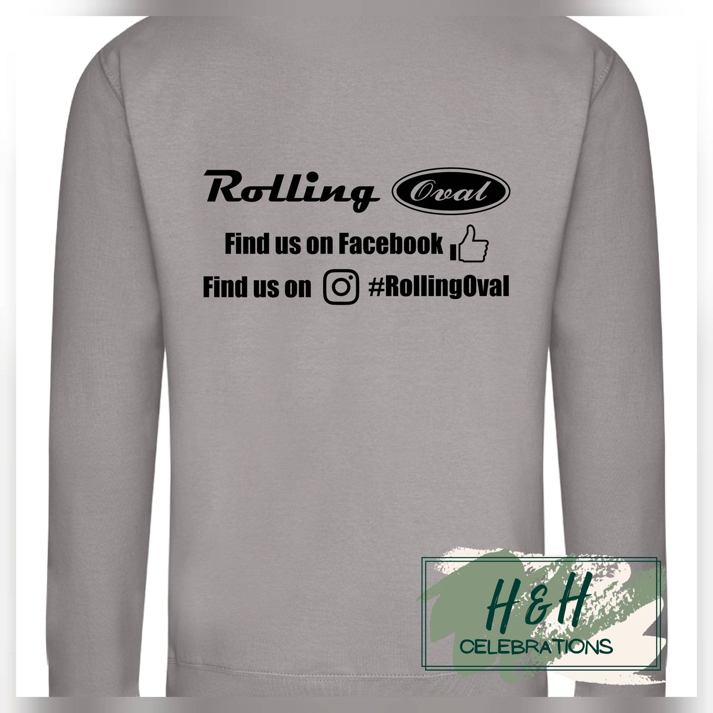 Rolling Oval Sweatshirt For Adults - Platinum Grey