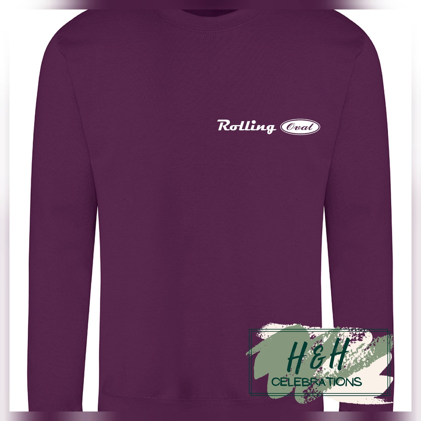 Rolling Oval Sweatshirt For Adults - Plum