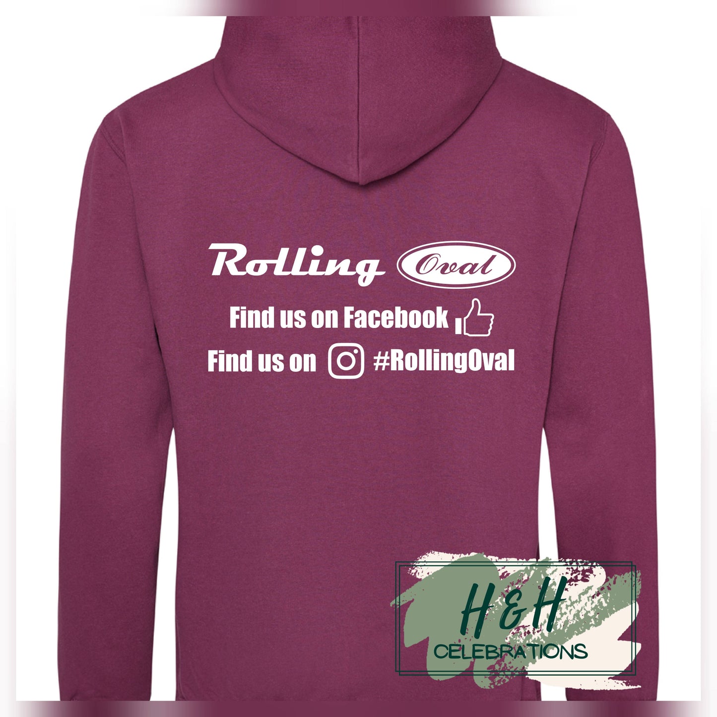 Rolling Oval Hoodie For Adults - Plum