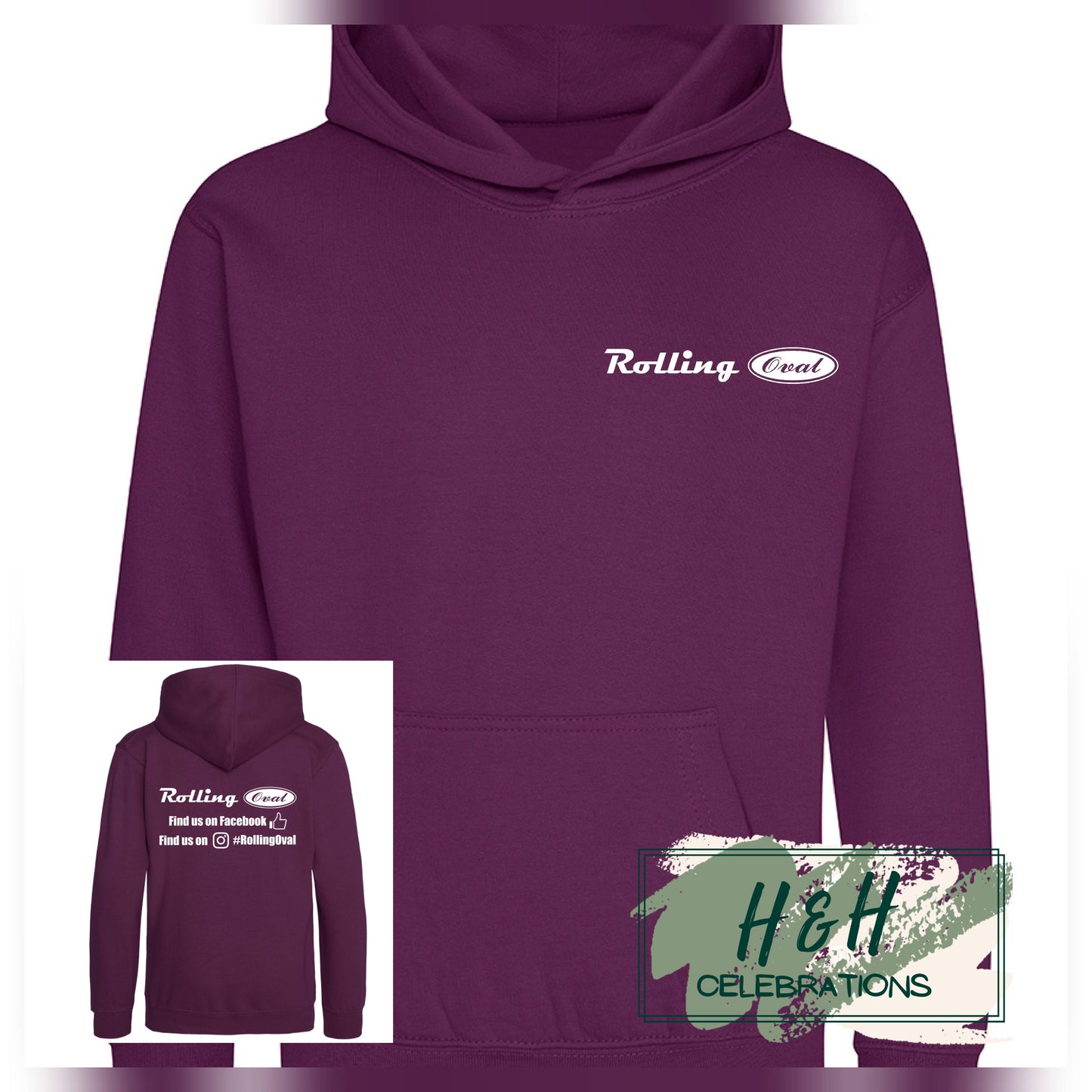 Rolling Oval Hoodie For Kids - Plum