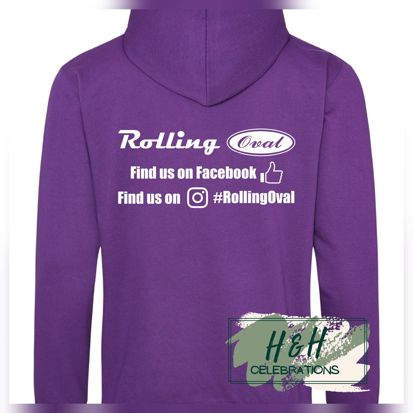 Rolling Oval Hoodie For Adults - Purple