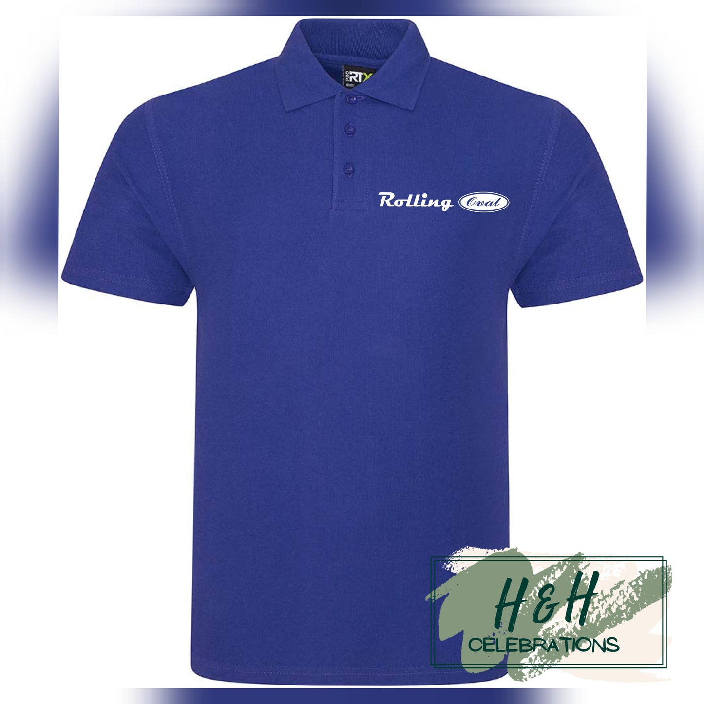 Rolling Oval Polo Shirt For Adults - Purple