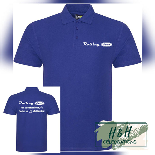 Rolling Oval Polo Shirt For Adults - Purple